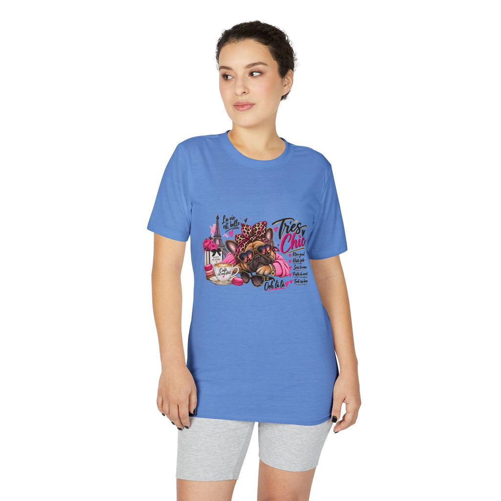 French Bulldog Glam Tee – "Tires Chic" Pink Leopard Spa Design