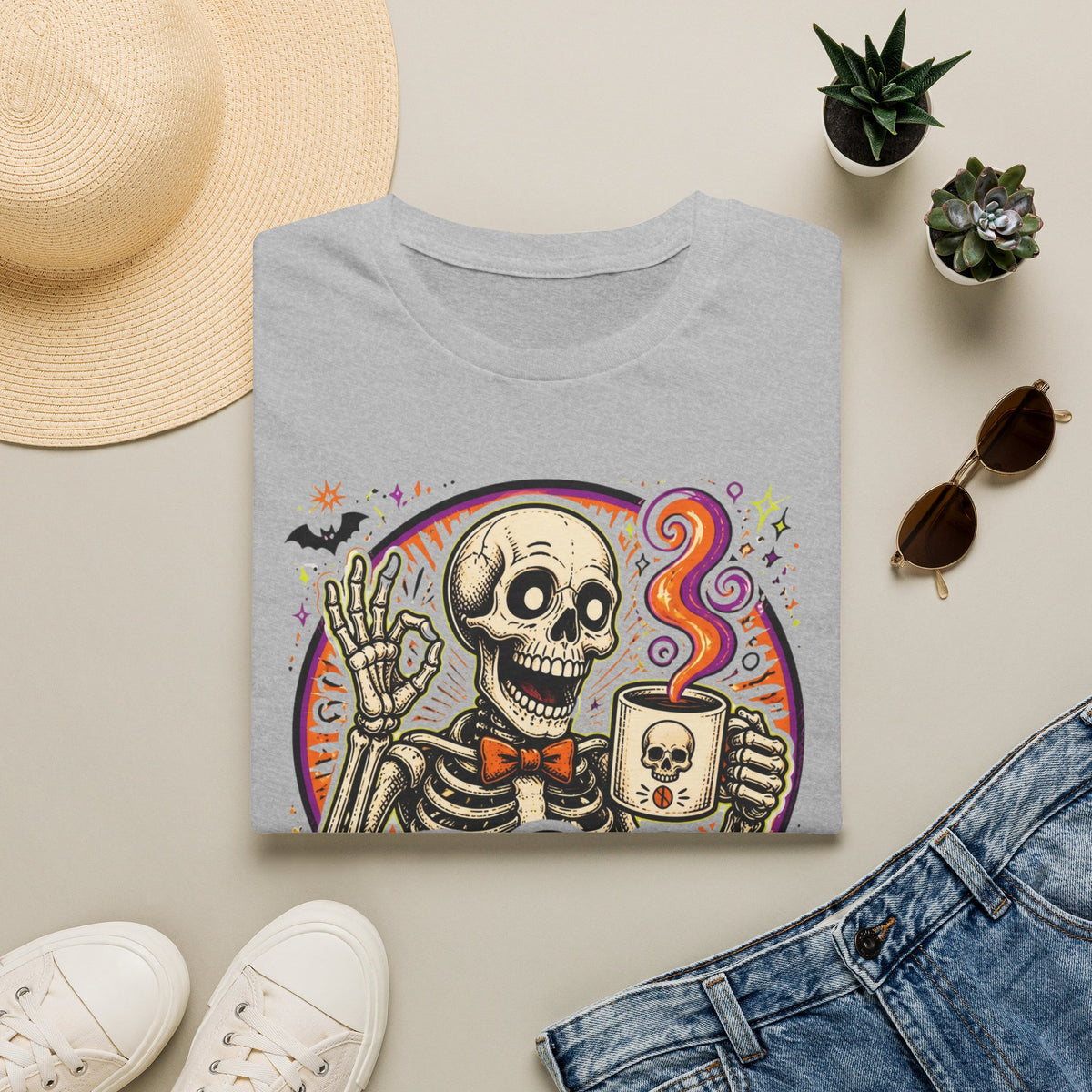Boo Crew Skeleton T-Shirt — Halloween Skull Coffee Tee