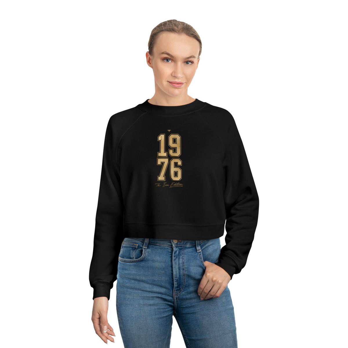 1976 Cropped Pullover — Retro Vintage Year Women’s Crop Sweatshirt