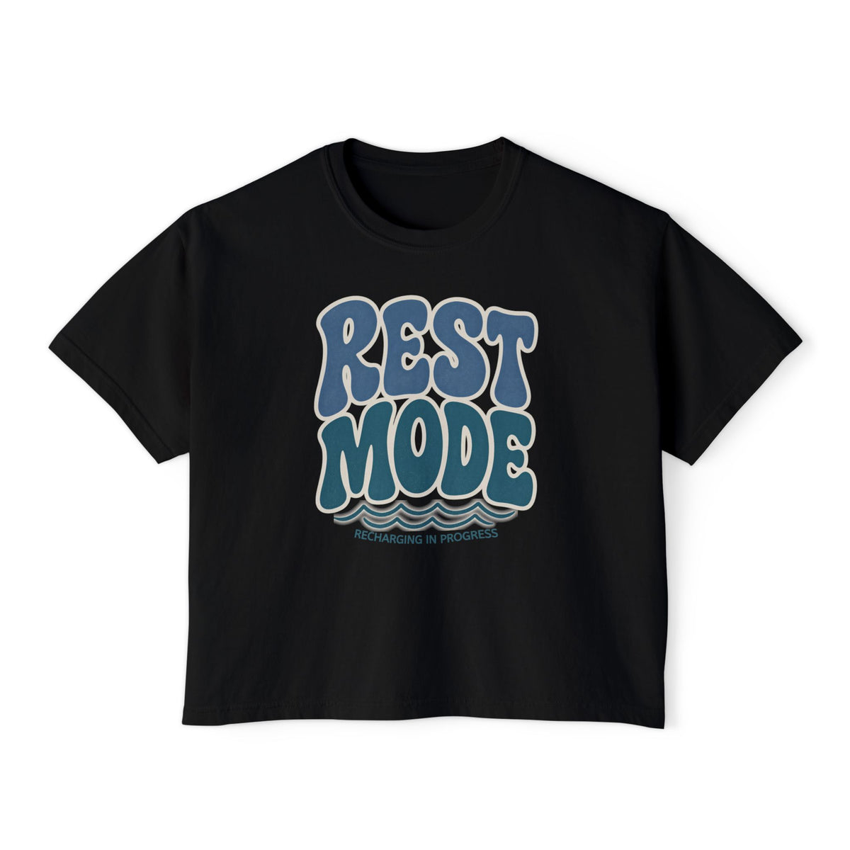 Rest Mode Women's Boxy Tee — Relaxed Graphic T-Shirt