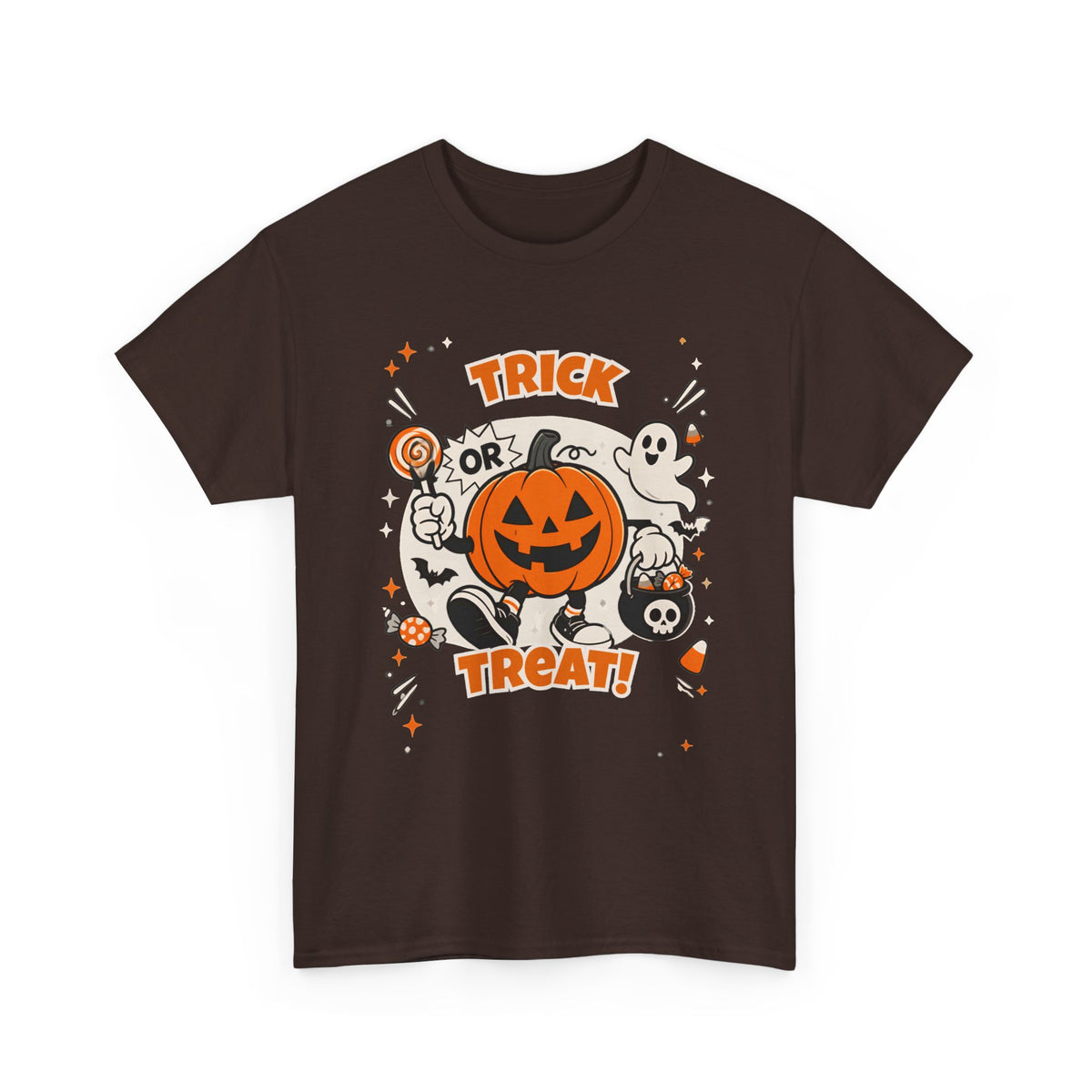 Halloween Trick or Treat T-Shirt — Cute Jack-o'-Lantern & Ghosts Tee