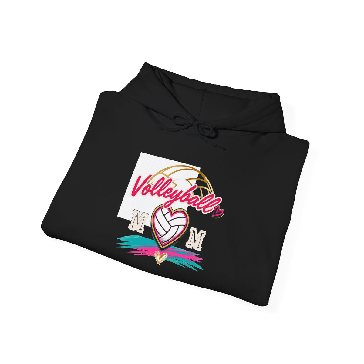 Volleyball Heart Hoodie – Personalized Last Name Back Print