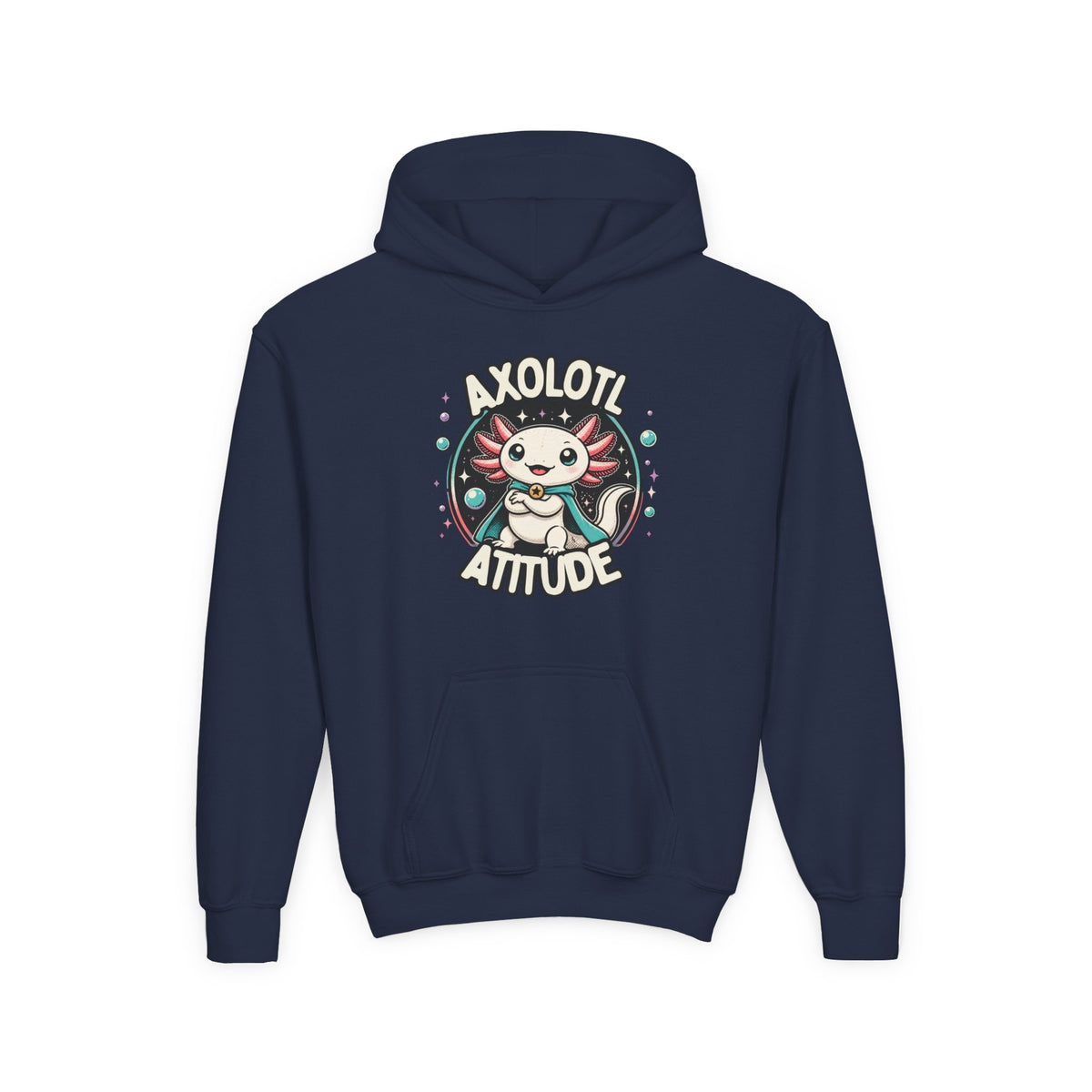 Axolotl Attitude Youth Hoodie — Cute Axolotl Kids Pullover