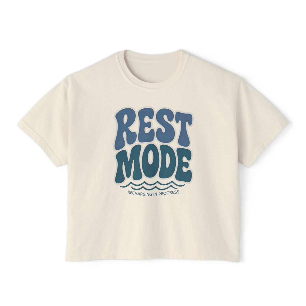 Rest Mode Women's Boxy Tee — Relaxed Graphic T-Shirt