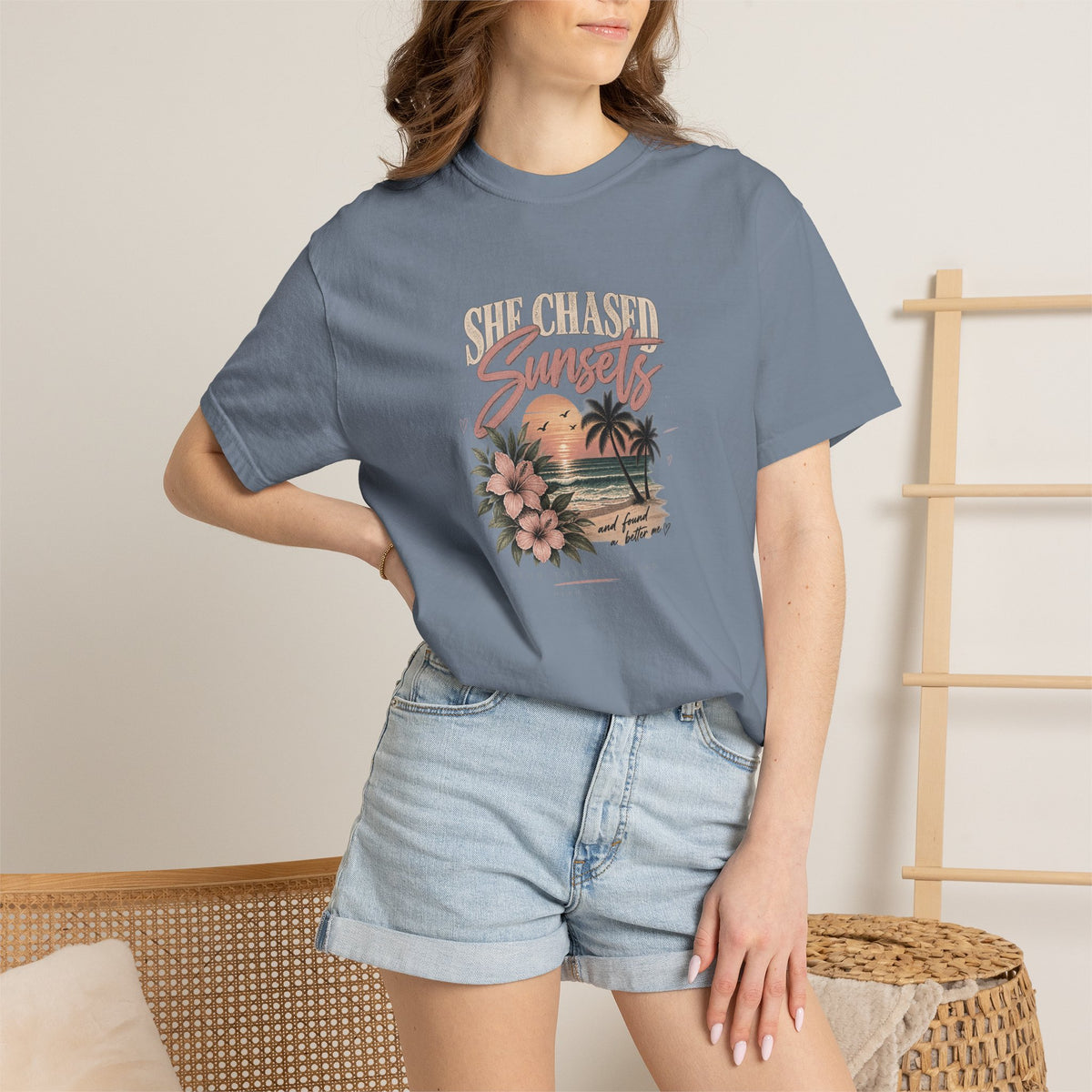 Sunset Beach T-Shirt — Vintage Tropical 'Sunset' Graphic