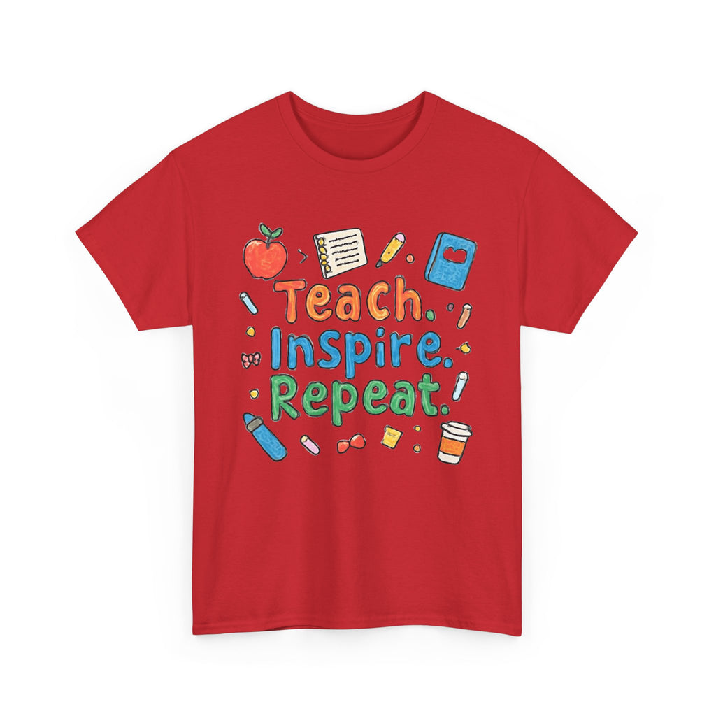 Teach Inspire Repeat T-Shirt — Cute Teacher Appreciation Tee
