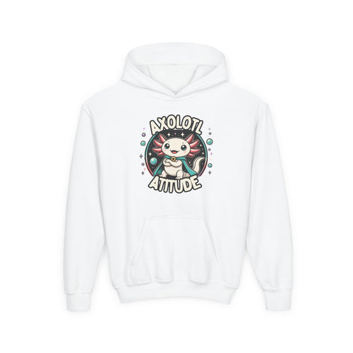Axolotl Attitude Youth Hoodie — Cute Axolotl Kids Pullover