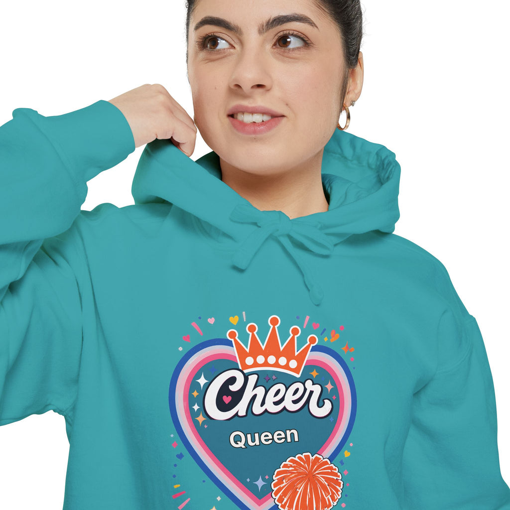 Cheer Captain Heart Hoodie — Pom Pom Crown Graphic Hoodie