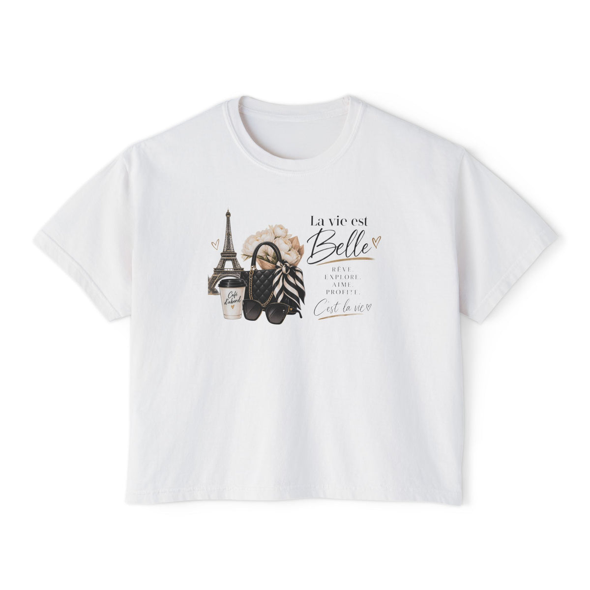 La Vie est Belle Paris Graphic Tee — Women's Boxy T-Shirt