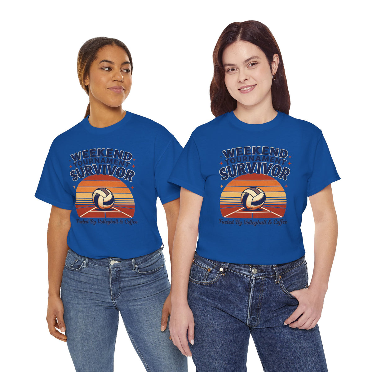 Weekend Tournament Survivor Volleyball Tee — Fueled by Volleyball & Coffee