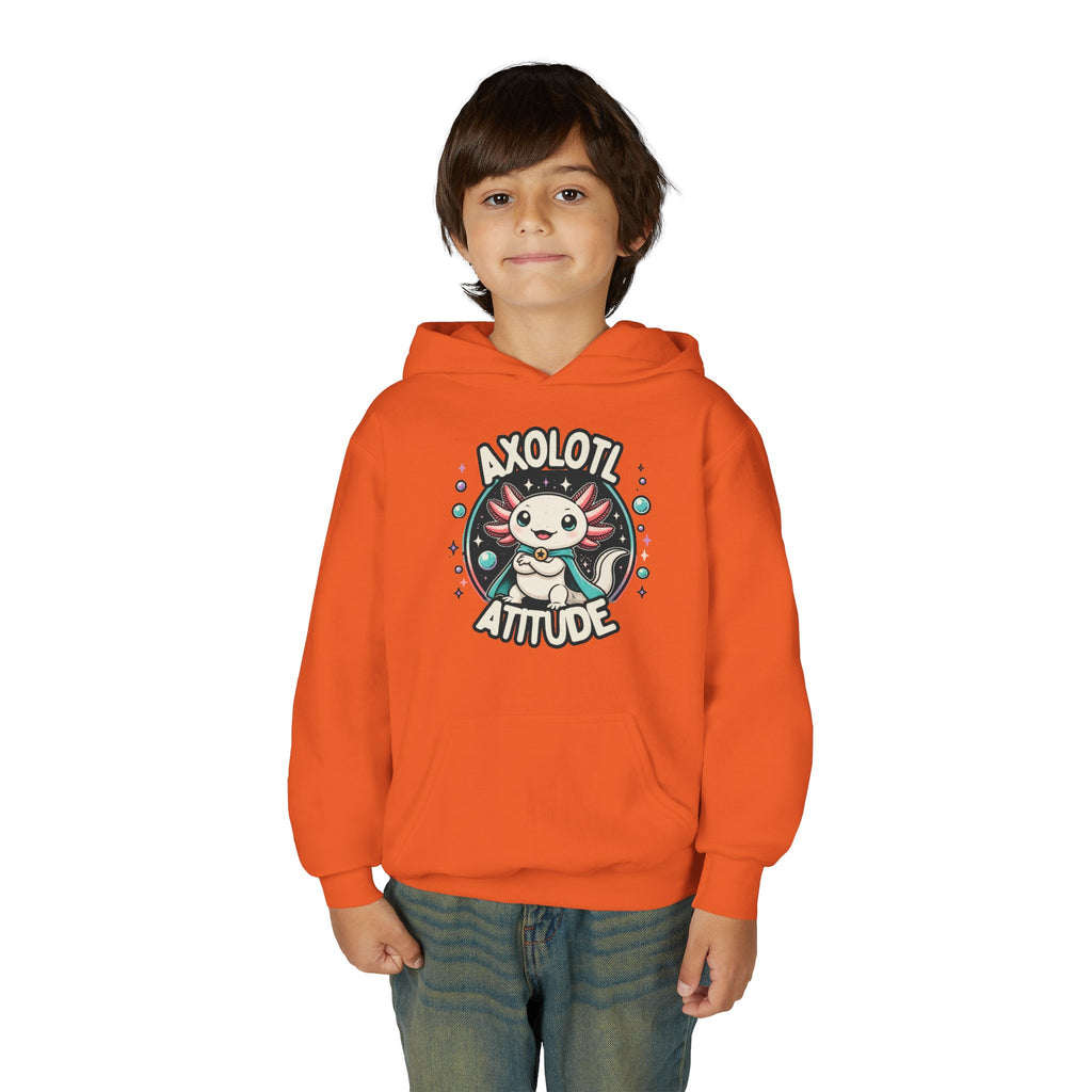 Axolotl Attitude Youth Hoodie — Cute Axolotl Kids Pullover