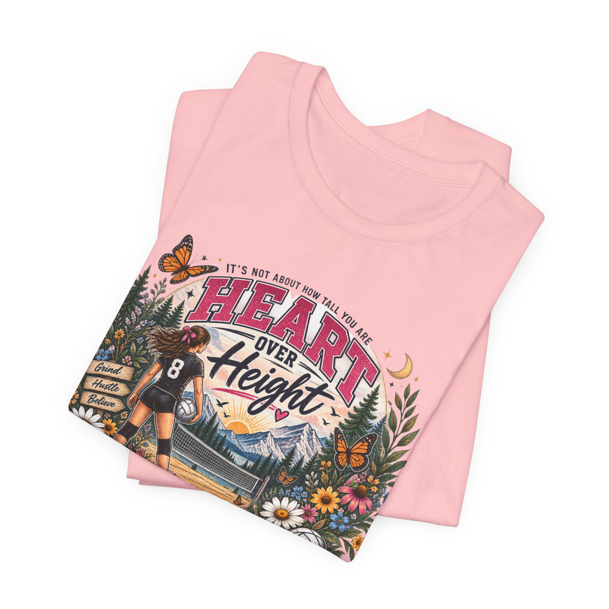 Heart Over Height Soccer T‑Shirt — Inspirational Women’s Soccer Tee