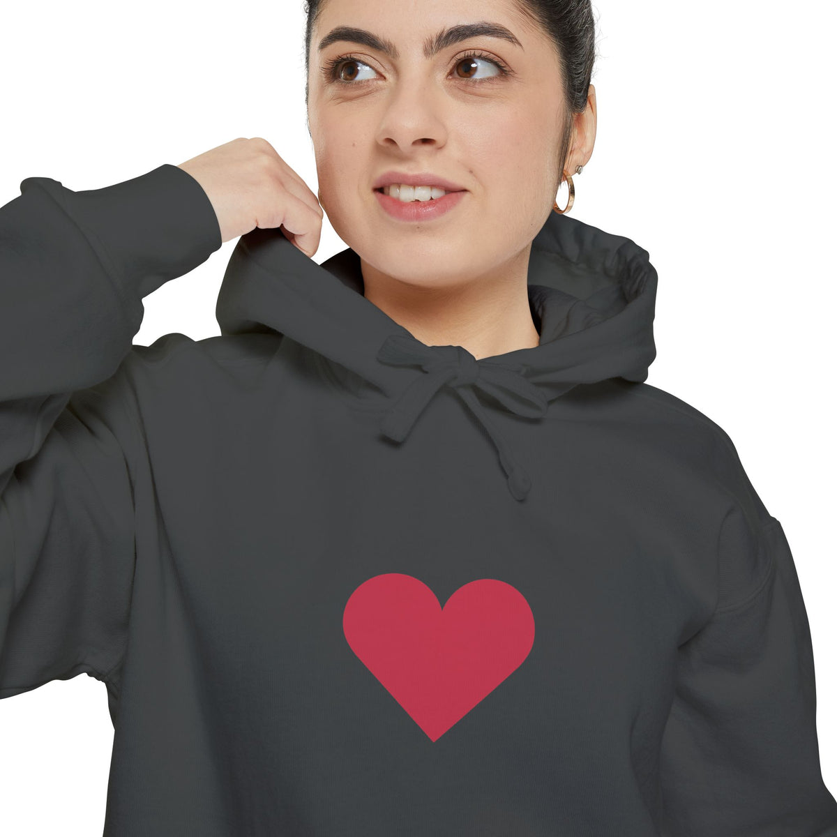 Heart Graphic Hoodie — Minimal Red Heart Pullover for Valentine’s Day & Everyday