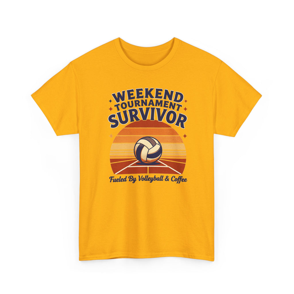 Weekend Tournament Survivor Volleyball Tee — Fueled by Volleyball & Coffee