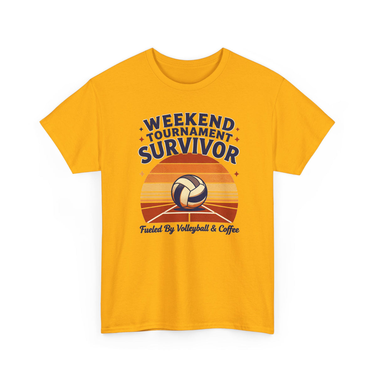 Weekend Tournament Survivor Volleyball Tee — Fueled by Volleyball & Coffee