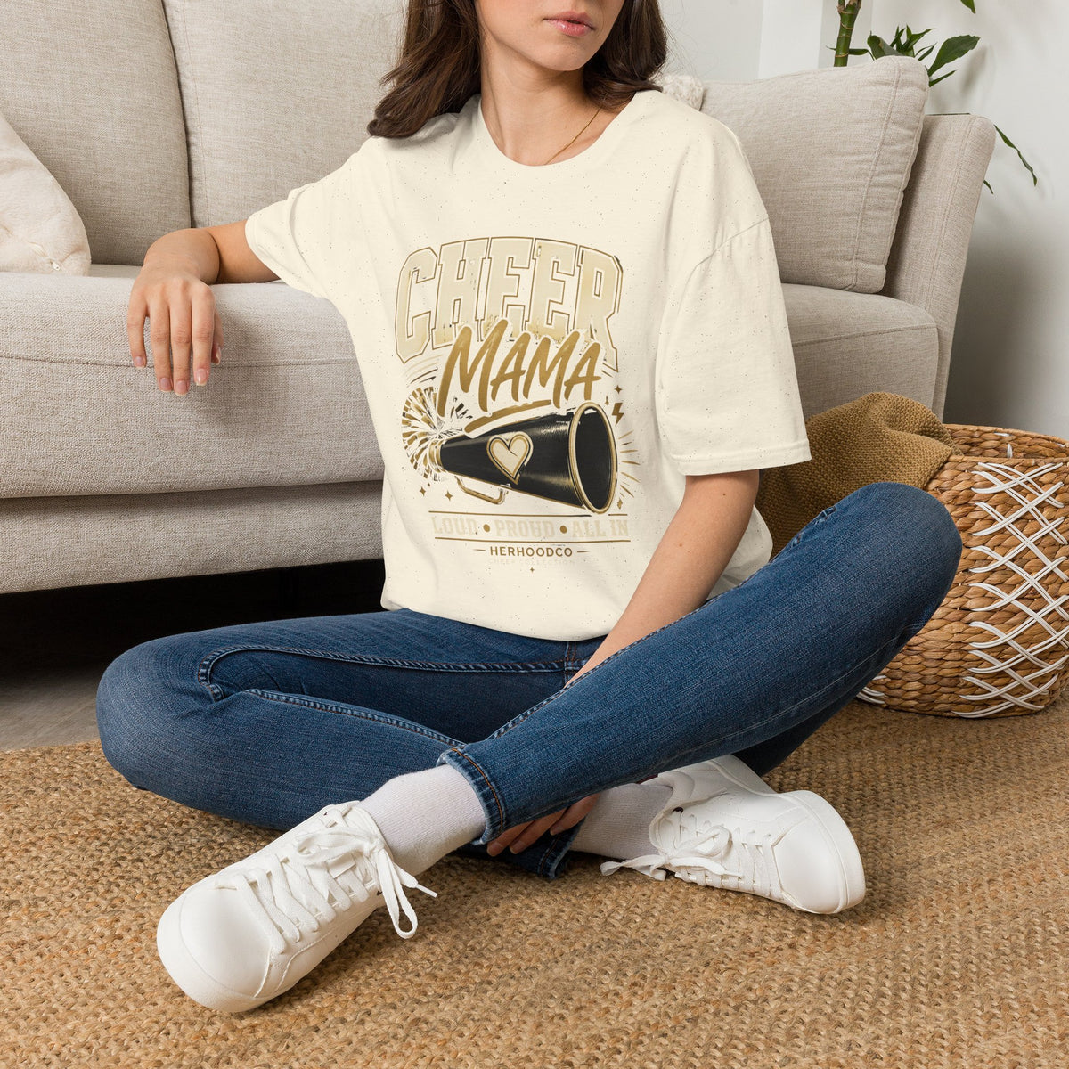 Cheer Mama T-Shirt — Retro Megaphone Cheer Mom Shirt