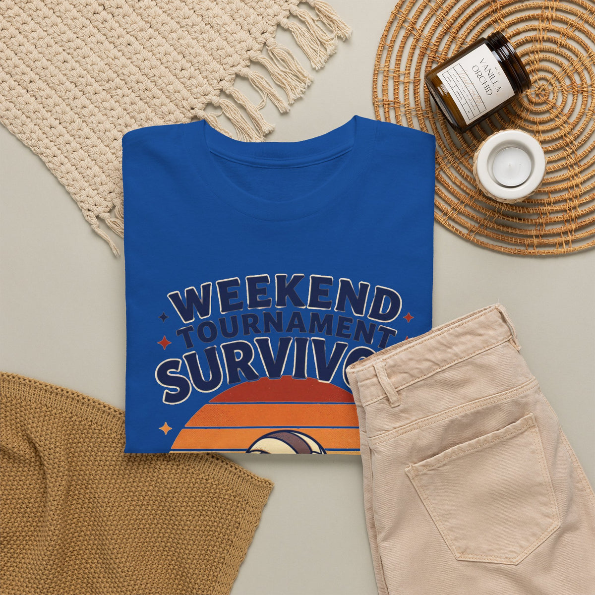 Weekend Tournament Survivor Volleyball Tee — Fueled by Volleyball & Coffee