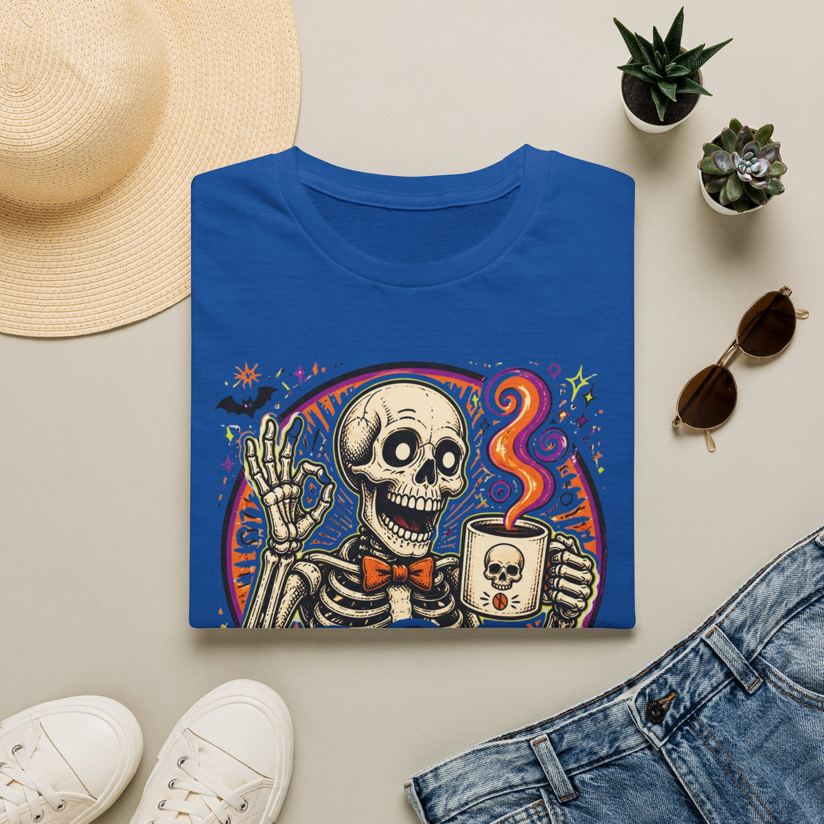 Boo Crew Skeleton T-Shirt — Halloween Skull Coffee Tee