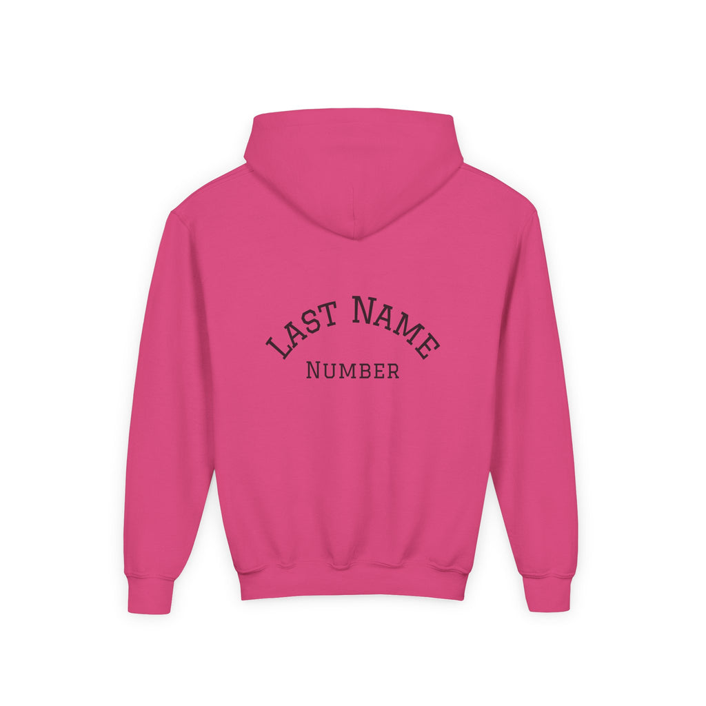 Youth Hoodie - "Game Day Heat" Football Personalized Back Name & Number