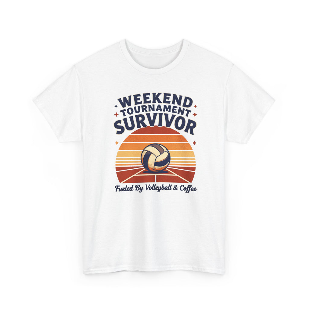 Weekend Tournament Survivor Volleyball Tee — Fueled by Volleyball & Coffee