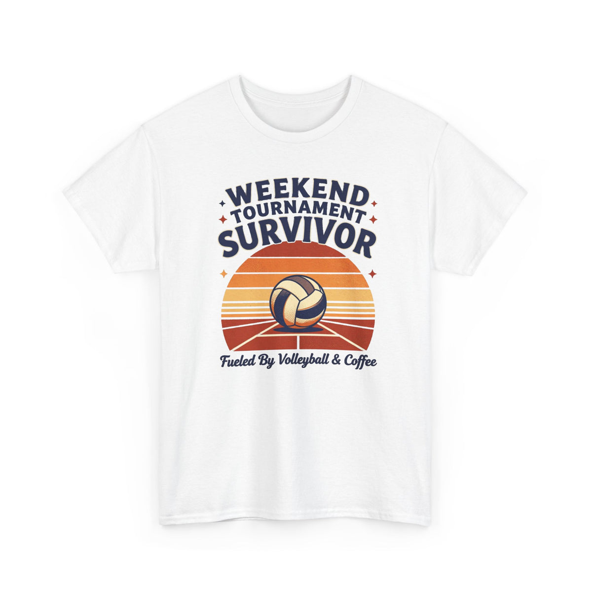 Weekend Tournament Survivor Volleyball Tee — Fueled by Volleyball & Coffee