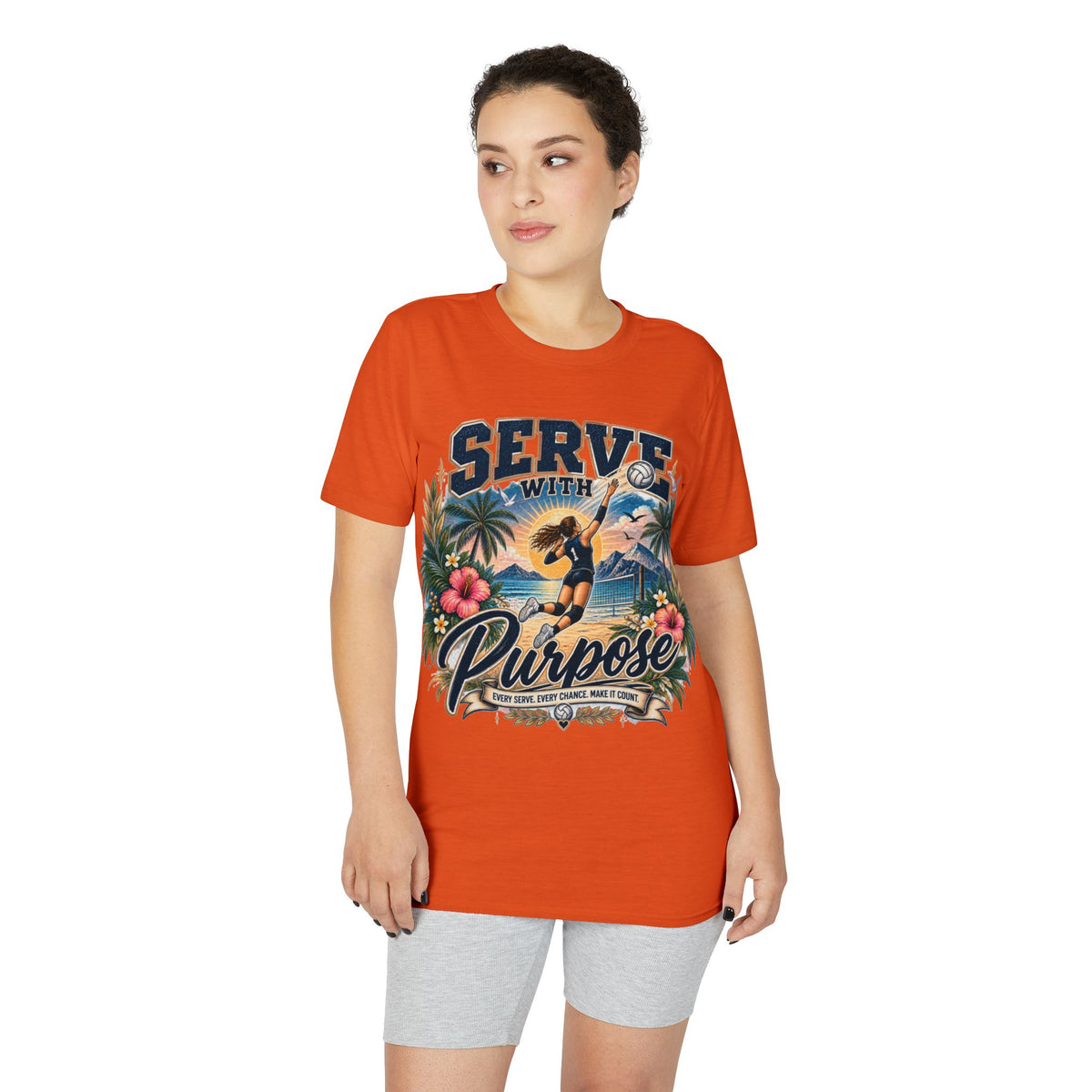 Serve With Purpose Volleyball T-Shirt — Inspirational Beach Vibes Athletic Tee