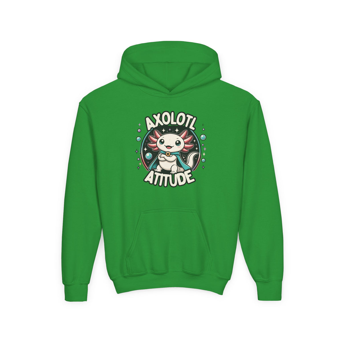 Axolotl Attitude Youth Hoodie — Cute Axolotl Kids Pullover