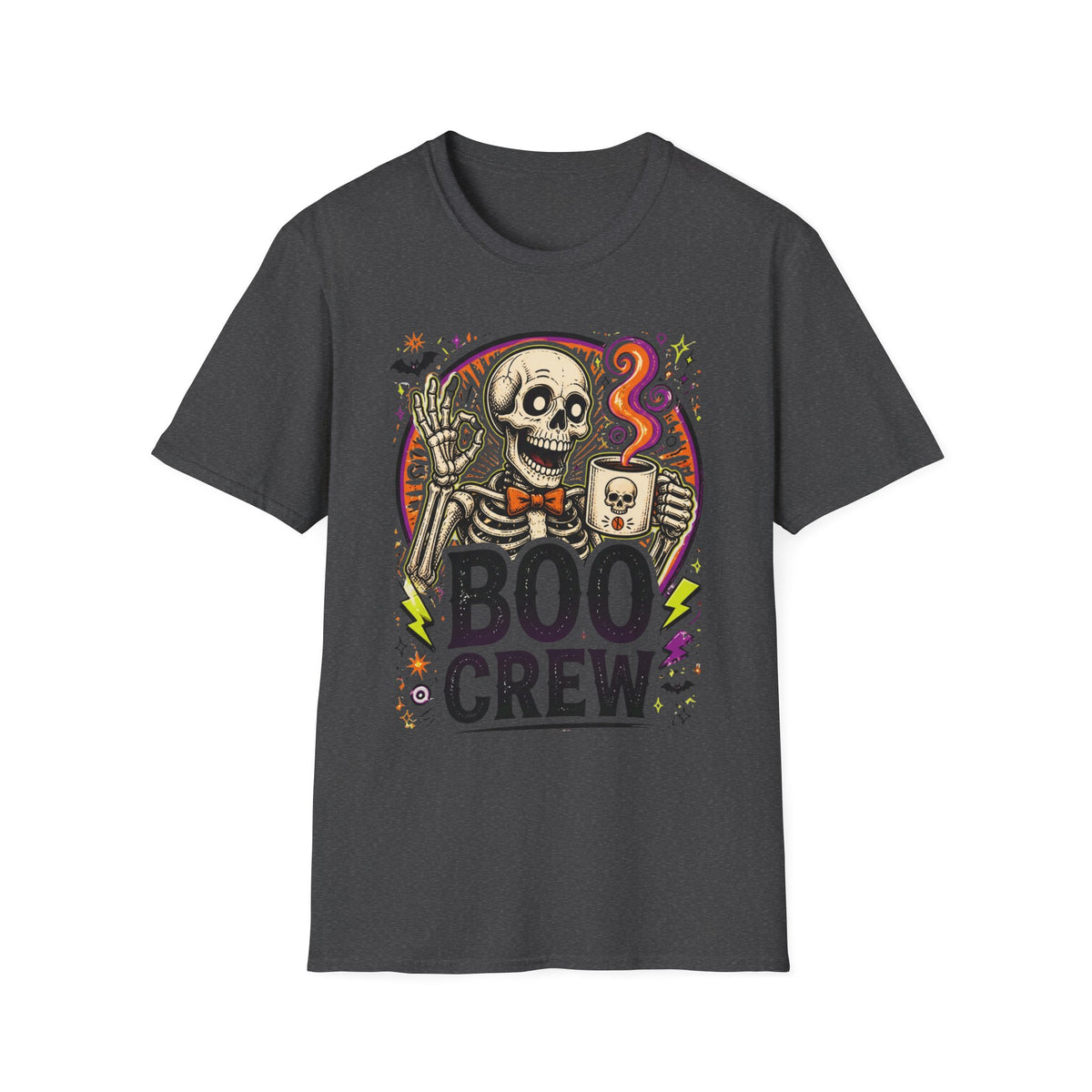 Boo Crew Skeleton T-Shirt — Halloween Skull Coffee Tee