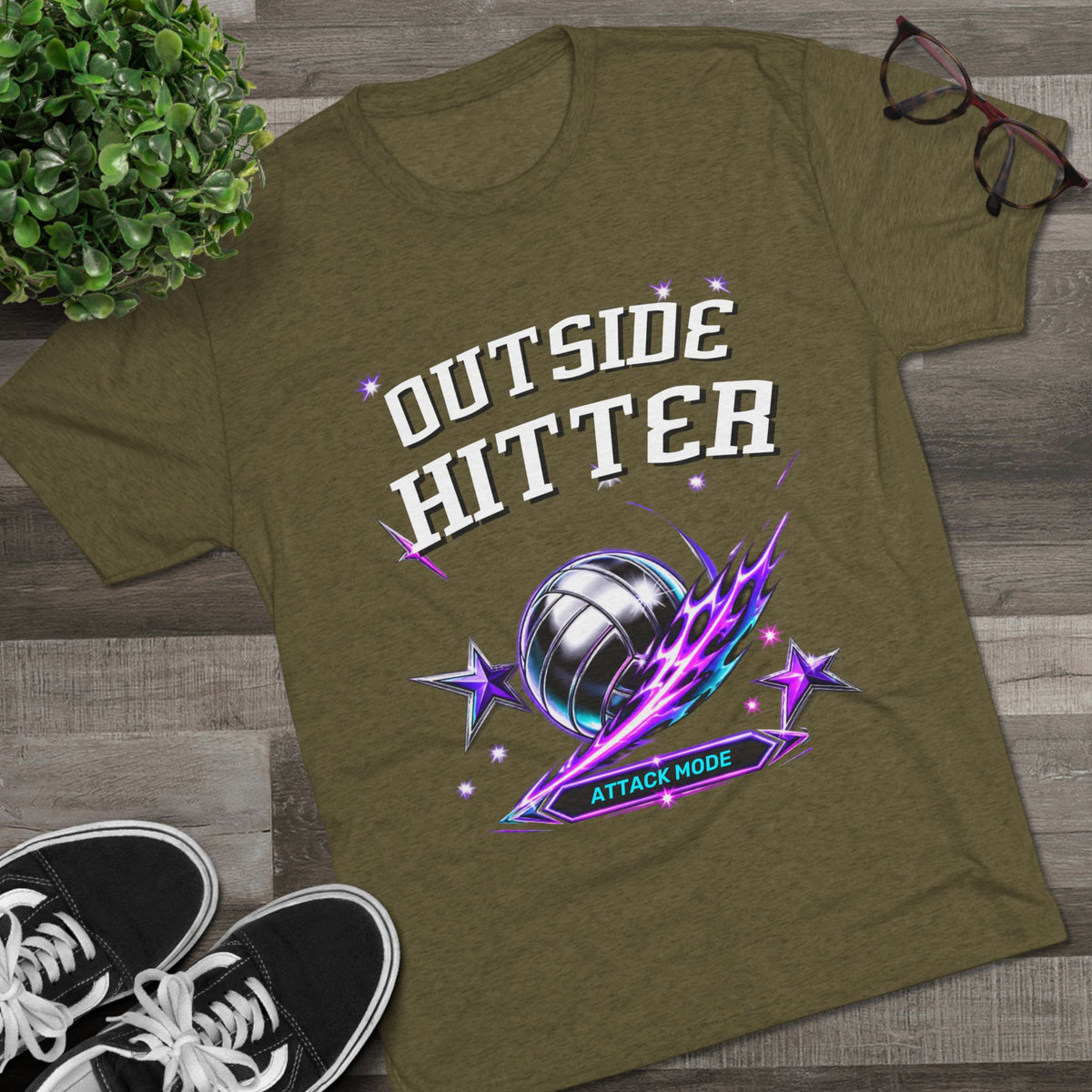 Outside Hitter Volleyball Tee — Attack Mode Graphic Shirt