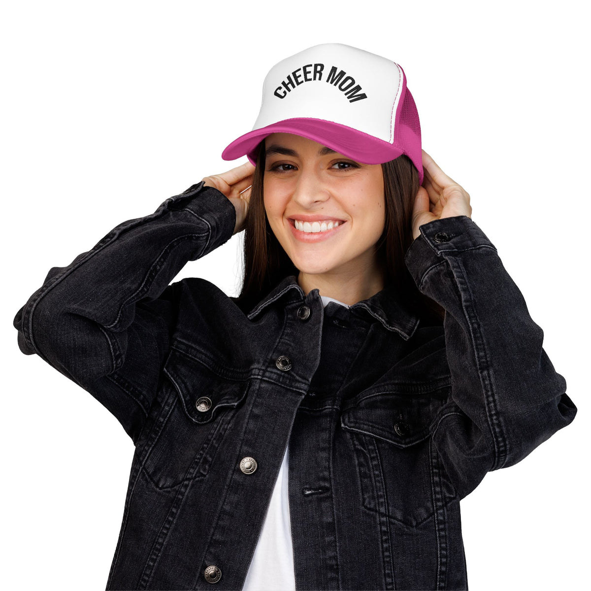 Cheer Mom Foam Trucker Hat — Pom-Proud Cheerleading Mom Cap