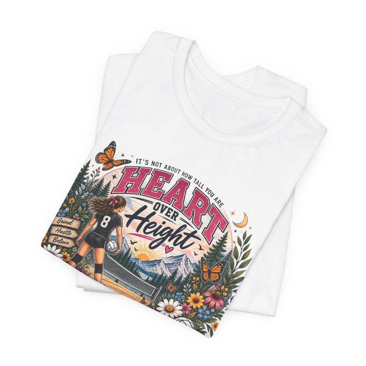 Heart Over Height Soccer T‑Shirt — Inspirational Women’s Soccer Tee