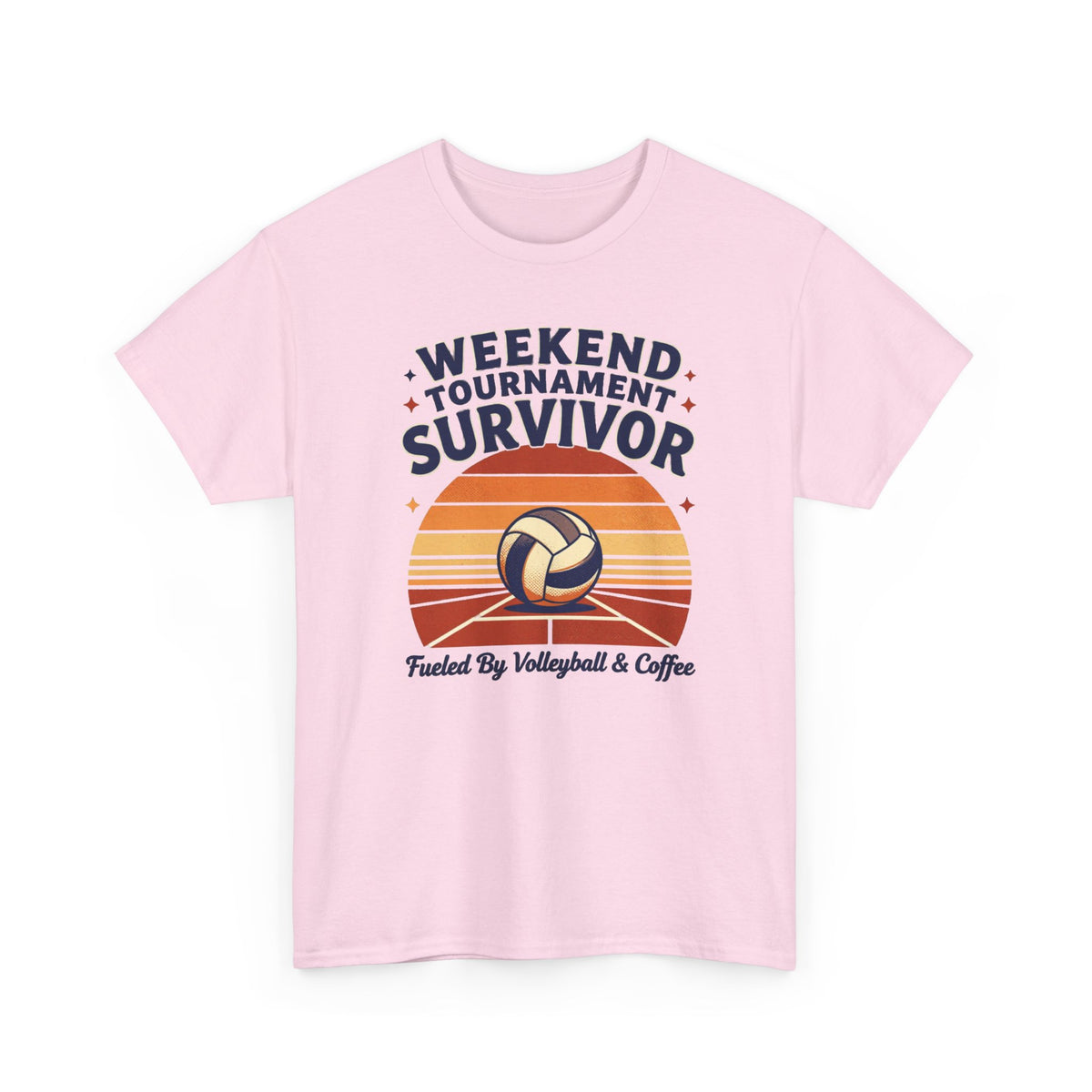 Weekend Tournament Survivor Volleyball Tee — Fueled by Volleyball & Coffee