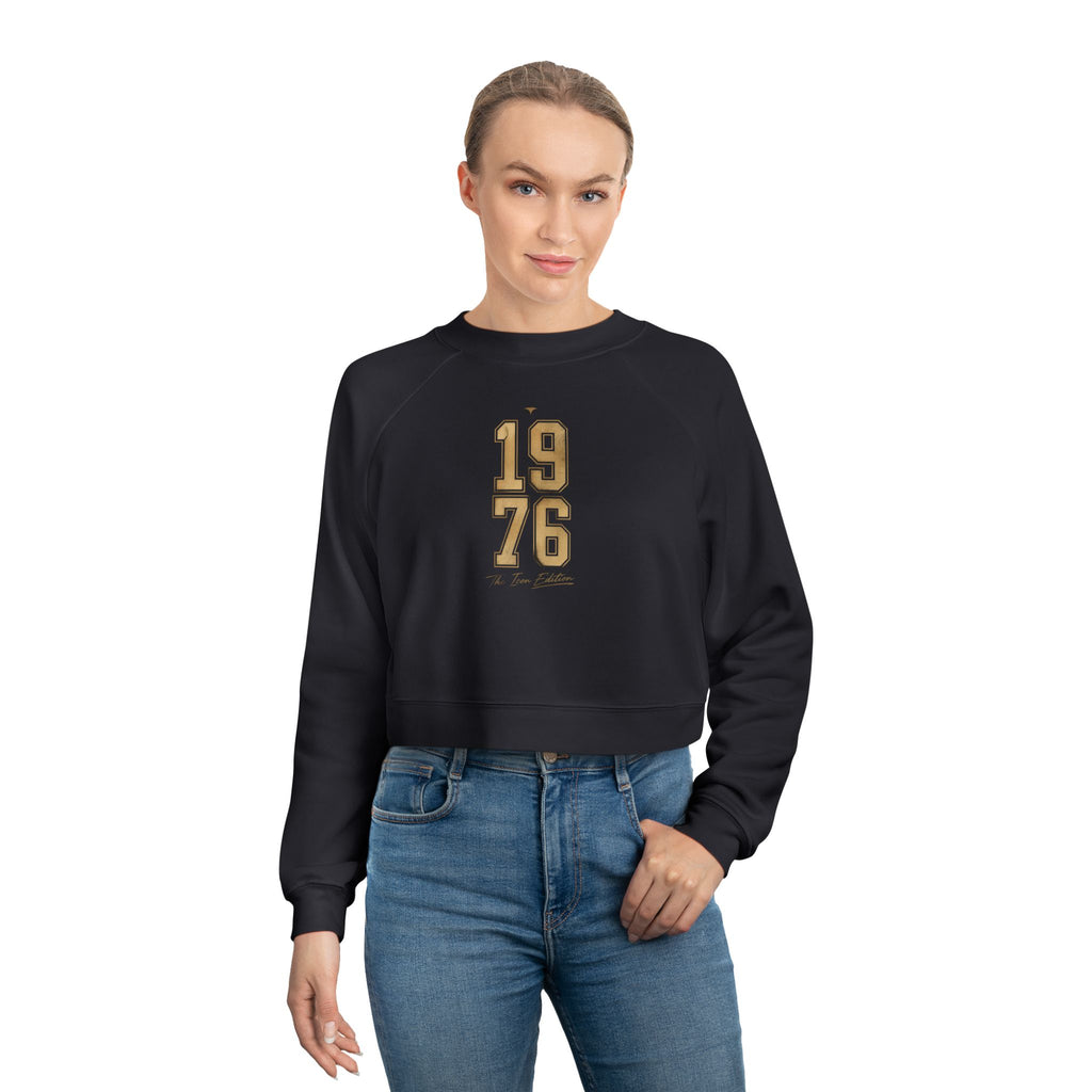 1976 Cropped Pullover — Retro Vintage Year Women’s Crop Sweatshirt