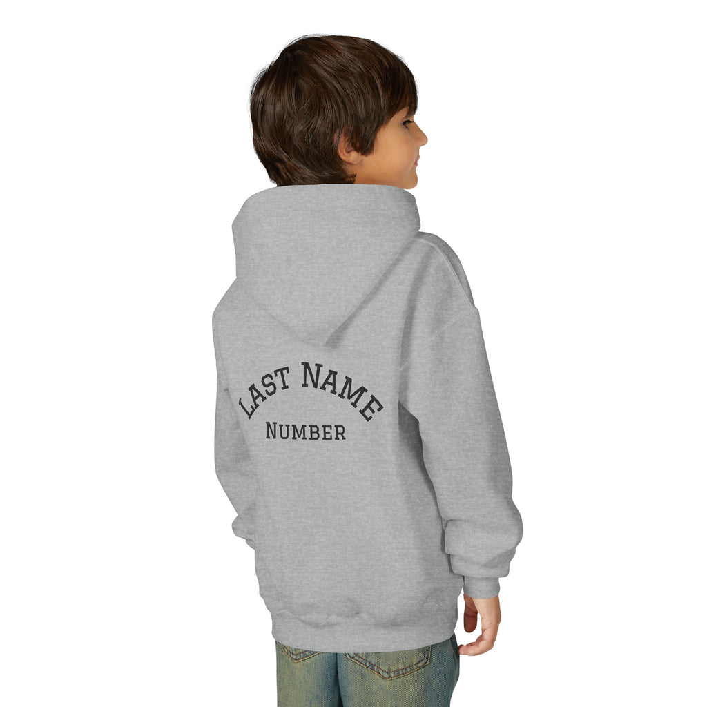 Youth Hoodie - "Game Day Heat" Football Personalized Back Name & Number