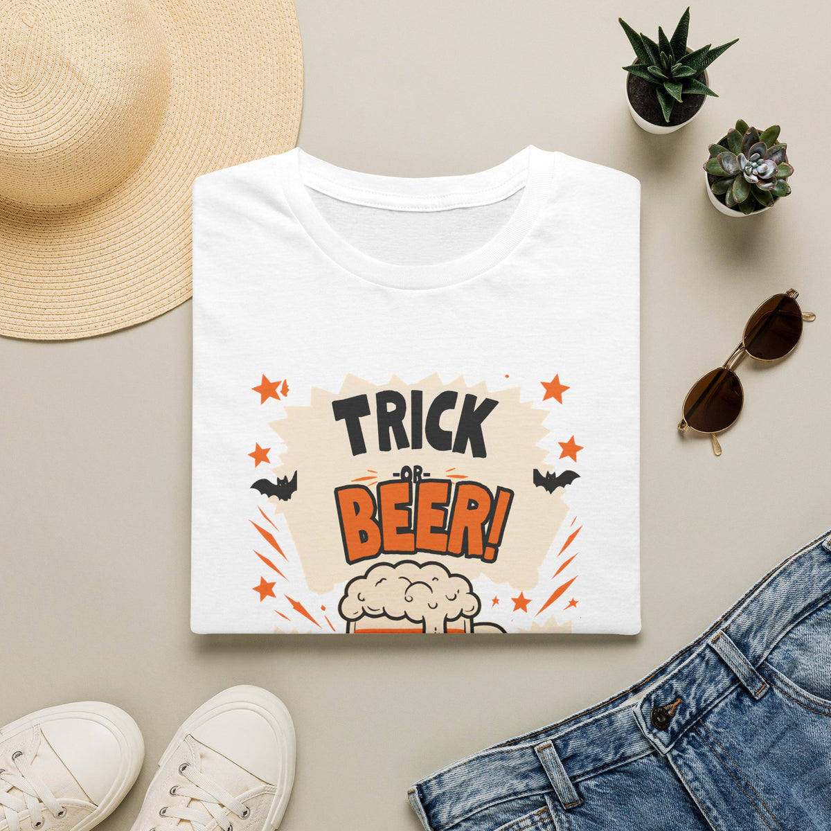 Halloween 'Trick or Beer!' T-Shirt — Funny Pumpkin Beer Graphic Tee