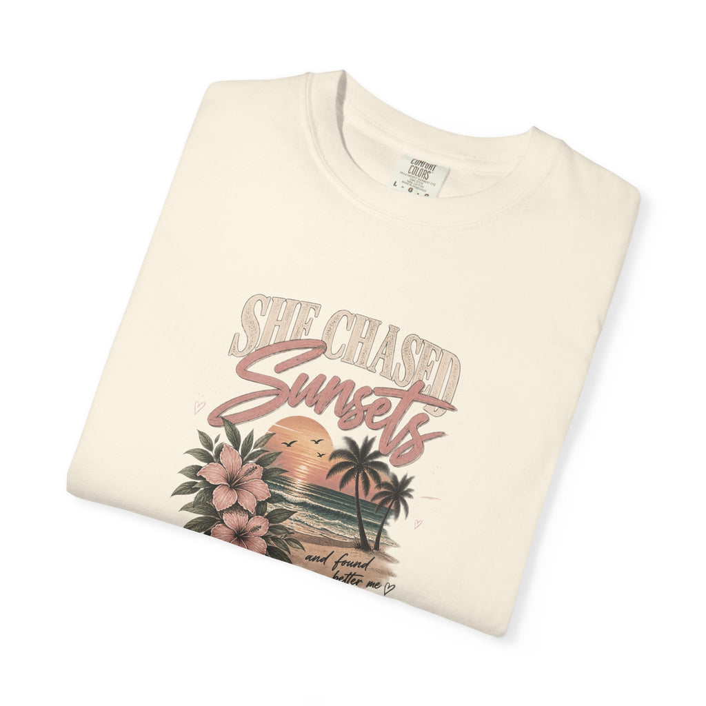 Sunset Beach T-Shirt — Vintage Tropical 'Sunset' Graphic