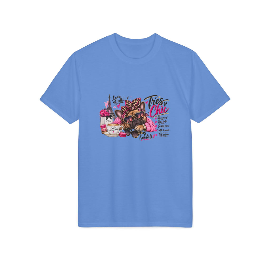 French Bulldog Glam Tee – "Tires Chic" Pink Leopard Spa Design