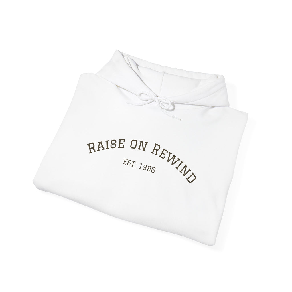 Rewind Retro Hoodie — 'Raise On Rewind' Vintage 90s Electronics Graphic Pullover