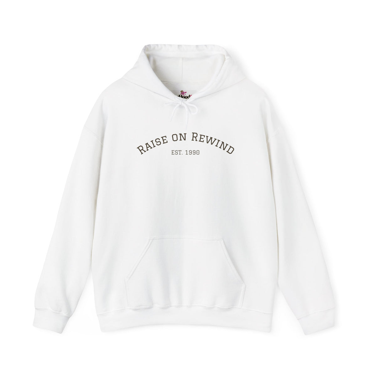 Rewind Retro Hoodie — 'Raise On Rewind' Vintage 90s Electronics Graphic Pullover