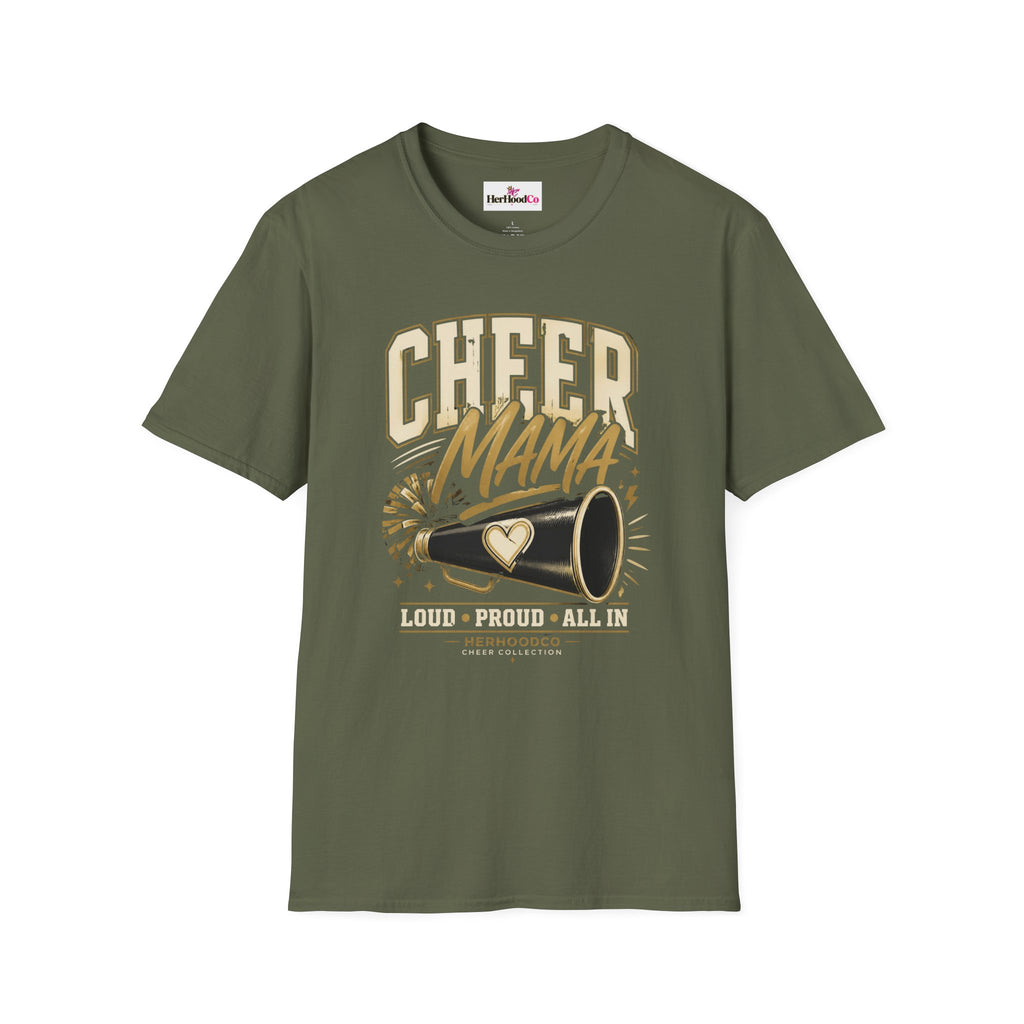 Cheer Mama T-Shirt — Retro Megaphone Cheer Mom Shirt