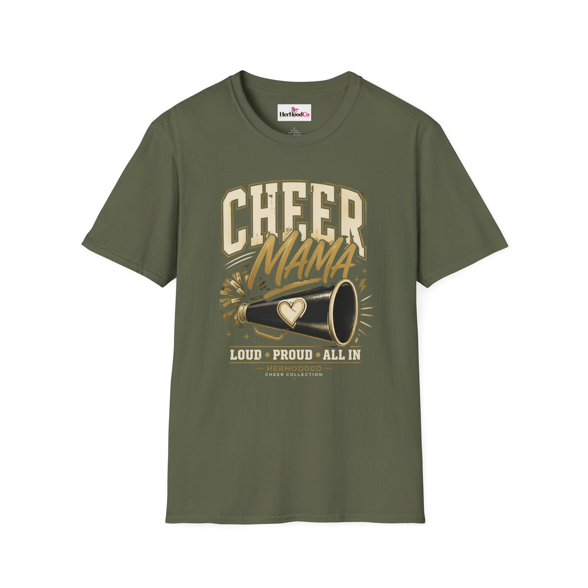 Cheer Mama T-Shirt — Retro Megaphone Cheer Mom Shirt
