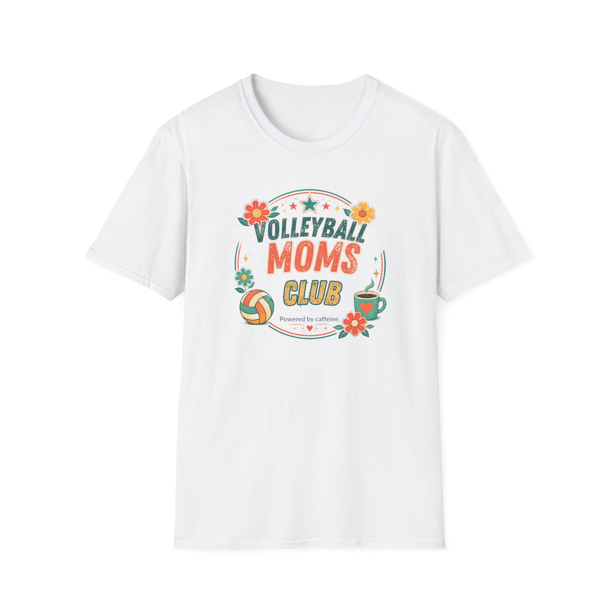Volleyball Mom T-Shirt — Retro Sun & Net Graphic Tee