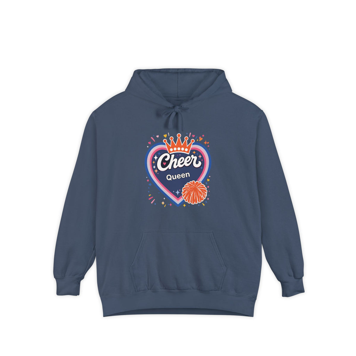 Cheer Captain Heart Hoodie — Pom Pom Crown Graphic Hoodie