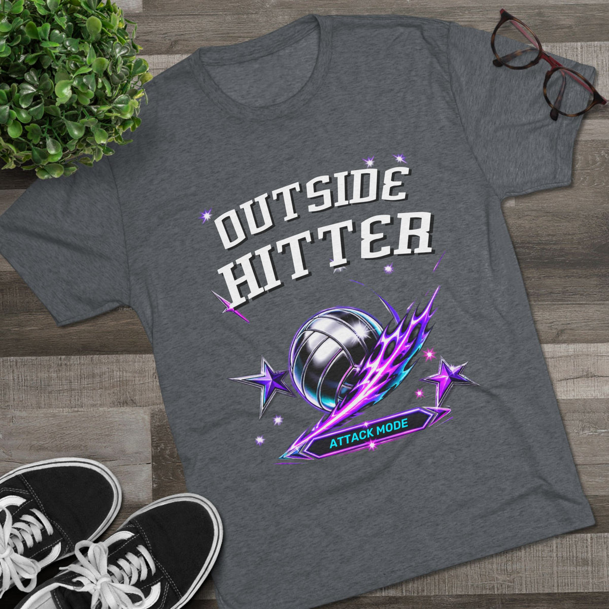 Outside Hitter Volleyball Tee — Attack Mode Graphic Shirt