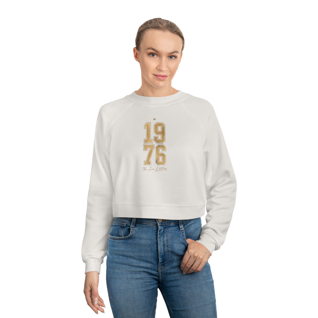 1976 Cropped Pullover — Retro Vintage Year Women’s Crop Sweatshirt