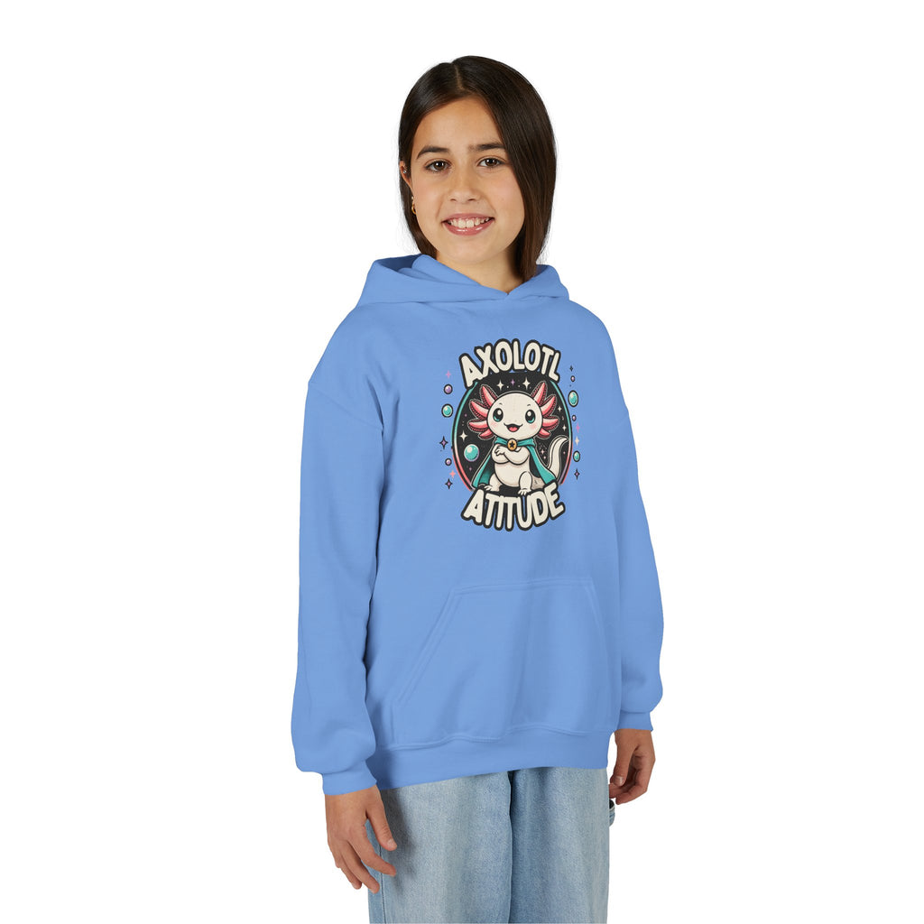 Axolotl Attitude Youth Hoodie — Cute Axolotl Kids Pullover