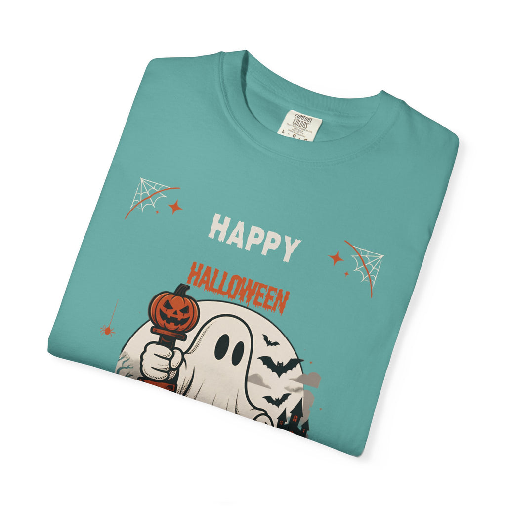 Halloween Ghost T-Shirt — Happy Halloween Cute Pumpkin & Tombstone Design
