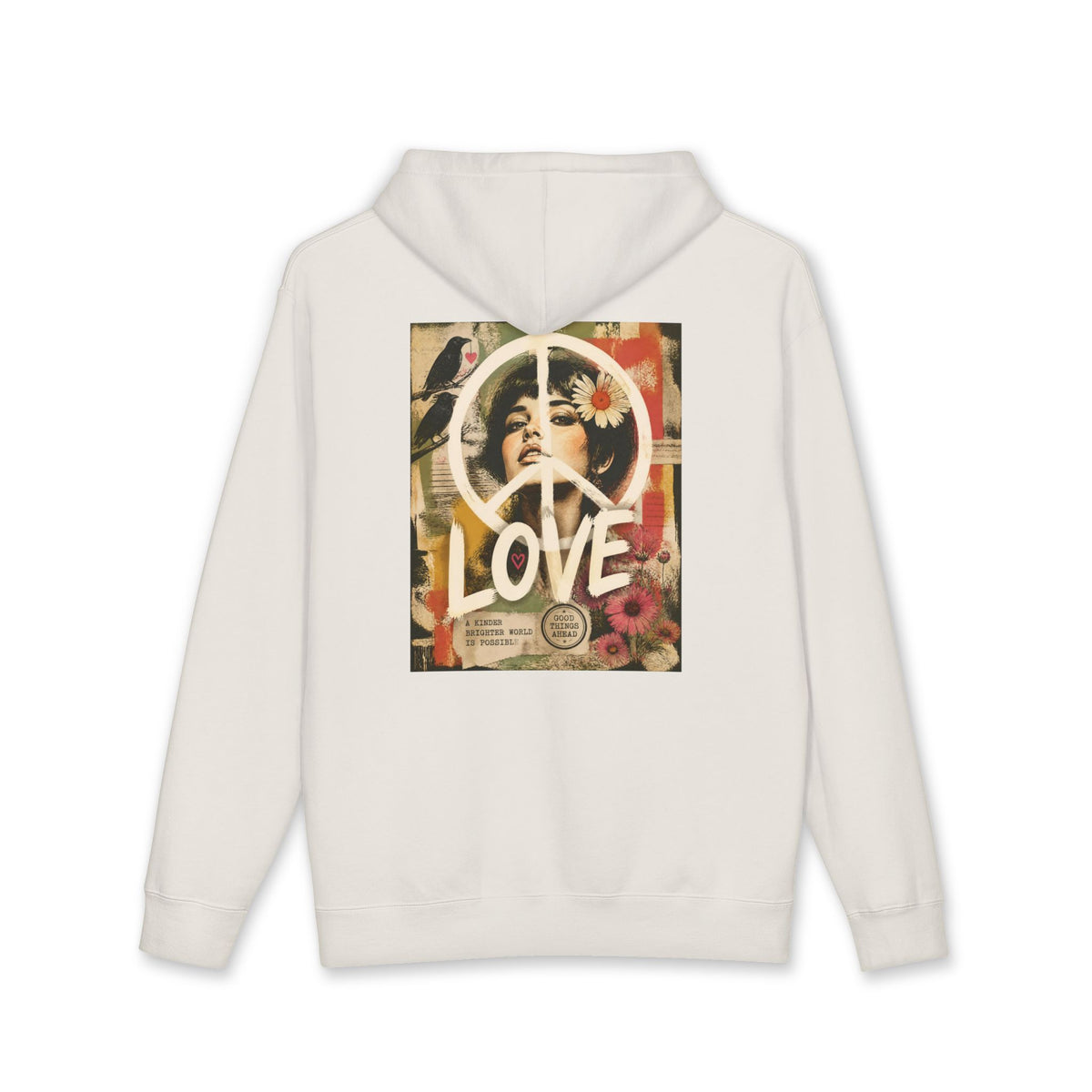 Peace & Love Retro Collage Hoodie
