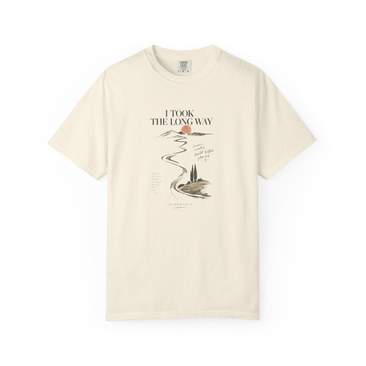 Vintage Roadmap T‑Shirt — "This Is The Long Way" Scenic Route Graphic