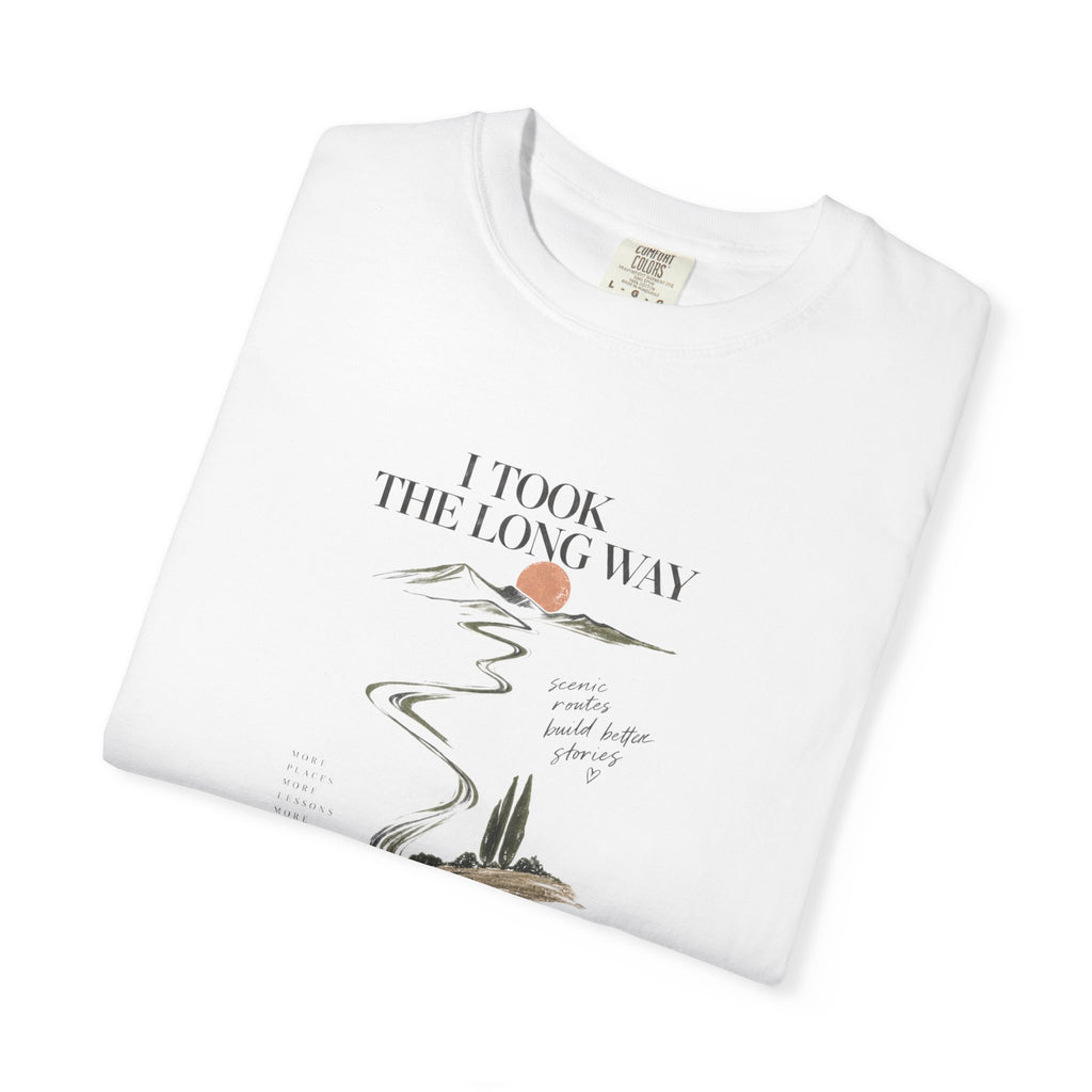 Vintage Roadmap T‑Shirt — "This Is The Long Way" Scenic Route Graphic